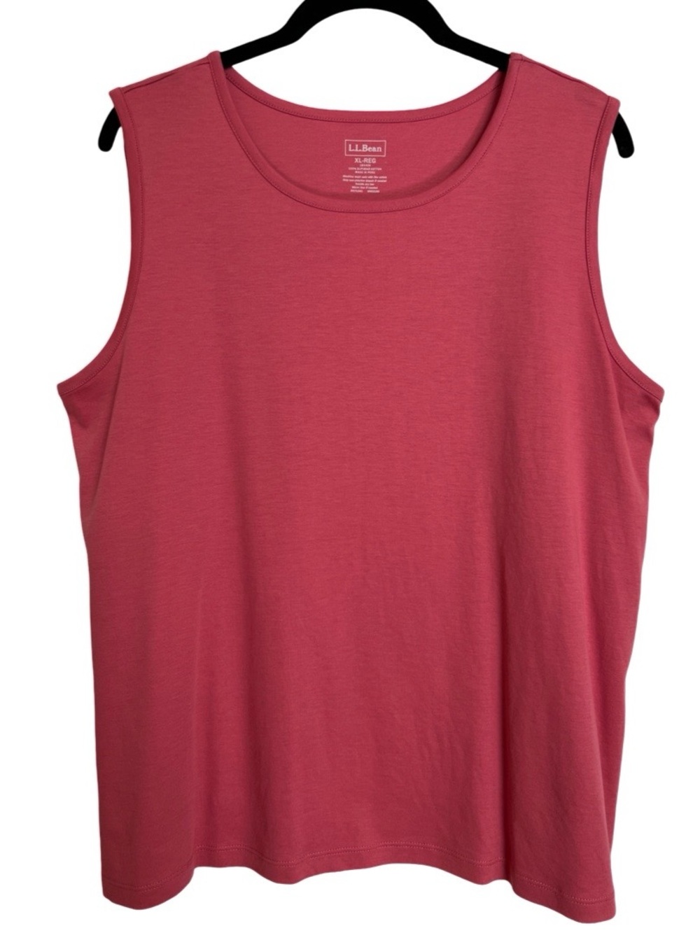 LL Bean Ladies Coral Pink Pima Cotton Shell Tank Top SZ XL X-Large